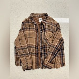 Aerie Sleepwear Plaid Flannel Shirt Size L